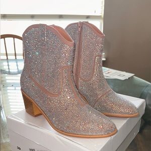 Urban outfitters Rhinestone booties, size 9